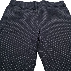 Women's Navy Polka Dot Ponte Pants